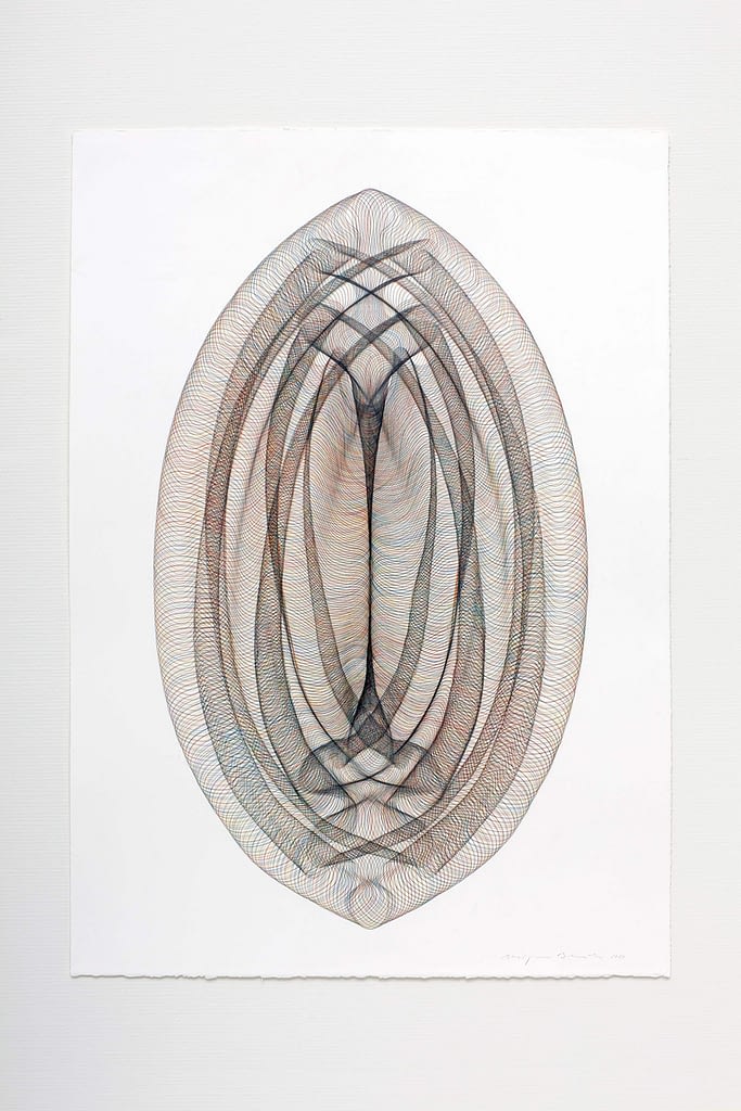 Aus der Serie „Portale“, 2020, Farbstift und Bleistift auf Büttenpapier, 105 x 75 cm