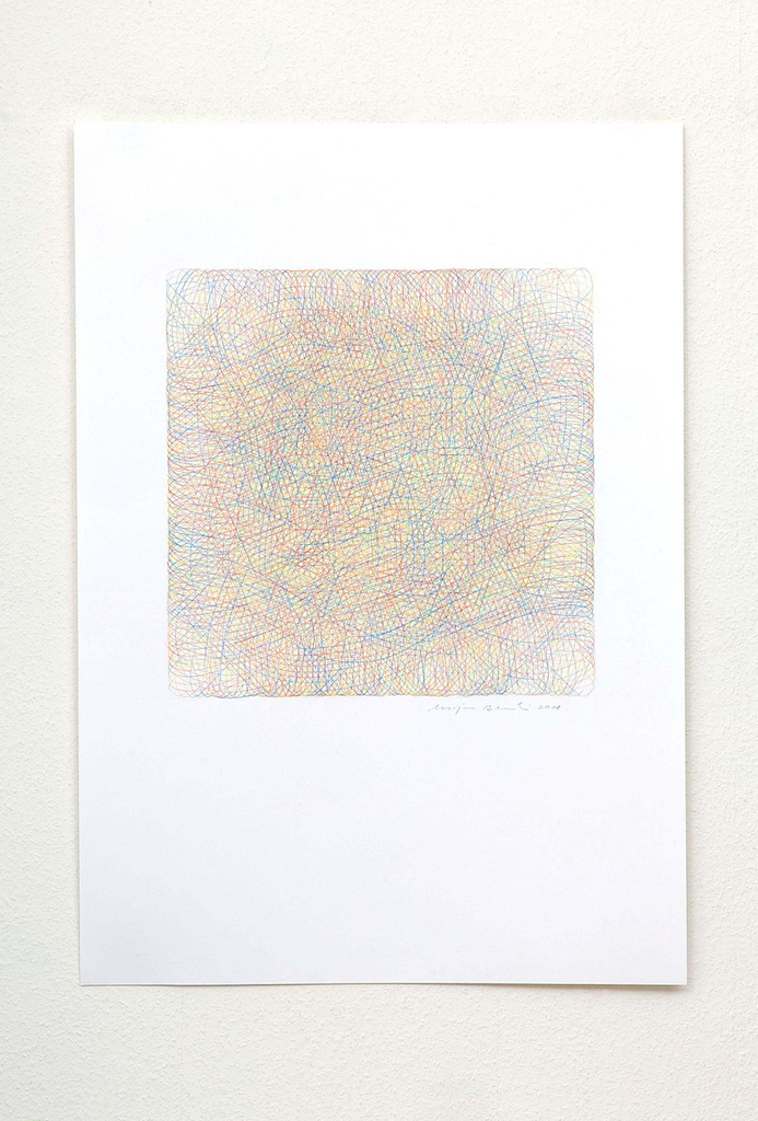 Aus der Serie „Annäherung“, 2018, Farbstift auf Papier, 84 x 59.4 cm