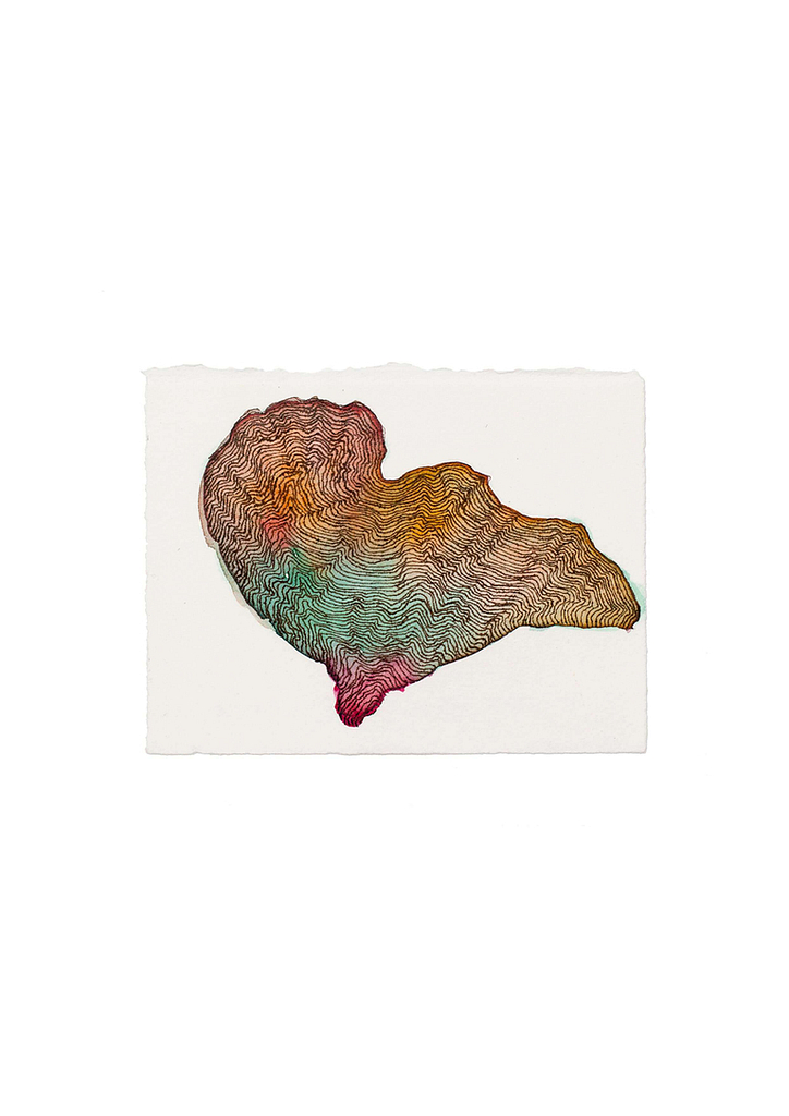 Aus der Serie „Schmetterlingslaub", 2012, Aquarell und Tusche auf Büttenpapier, 9 x 12 cm
