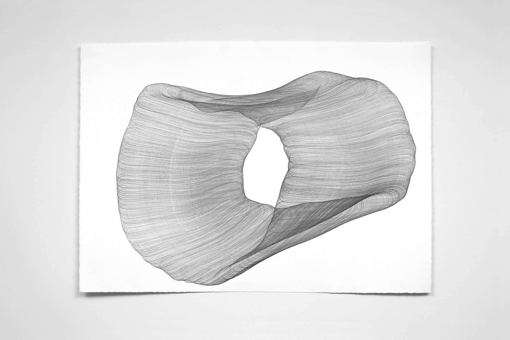 Aus der Werkgruppe „Wandelbar", 2010, Bleistift auf Büttenpapier, 75.5 x 106 cm
