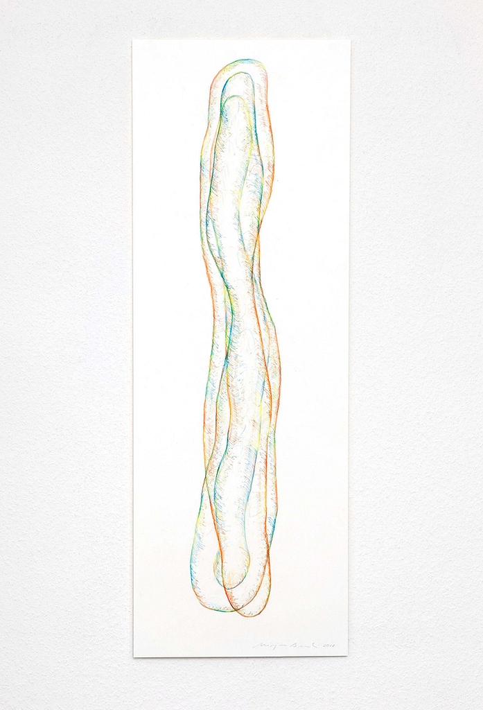 „Transparent", 2018, 5-teilig, Farbstift auf Papier, 100 x 35 cm, Blatt 4