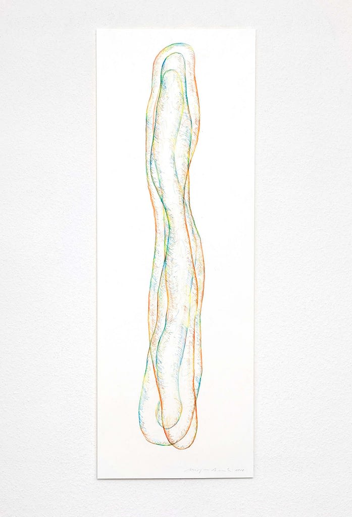 „Transparent", 2018, 5-teilig, Farbstift auf Papier, 100 x 35 cm, Blatt 4