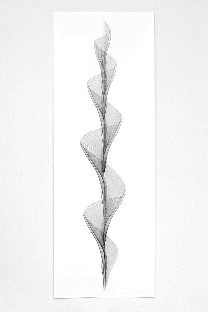 Aus der Serie „Beschwingt“, 2019, Bleistift auf Papier, 168.2 x 59.4 cm