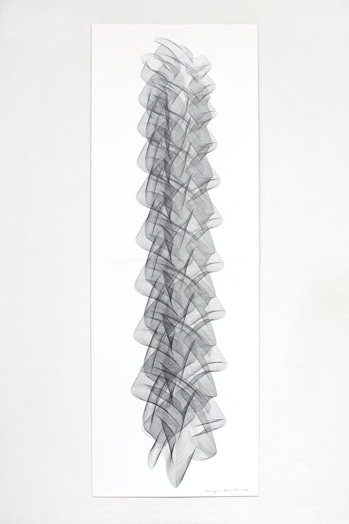 Aus der Serie „Crescendo“, 2020, Bleistift auf Papier, 168.2 x 59.4 cm