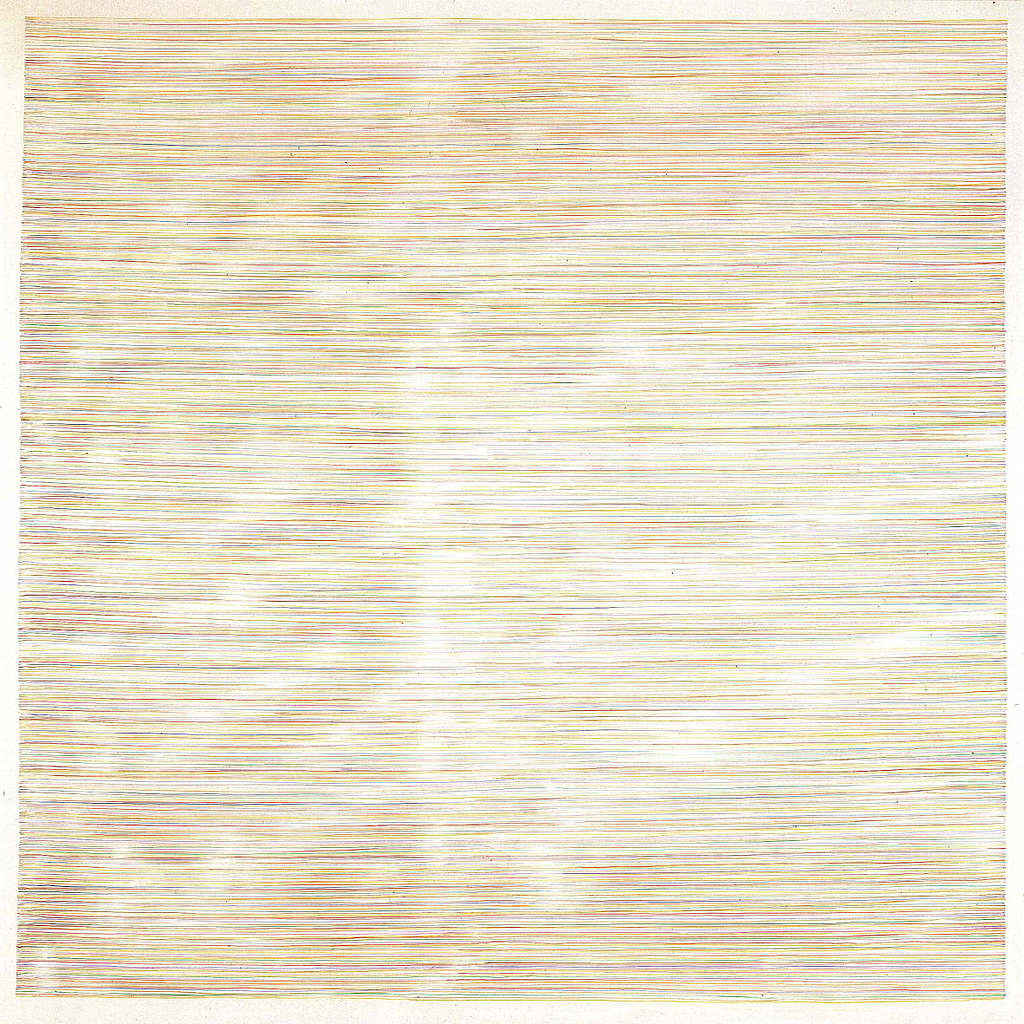 „Zeitzeichen III“, 1992, Aquarell auf Papier, 100 x 100 cm