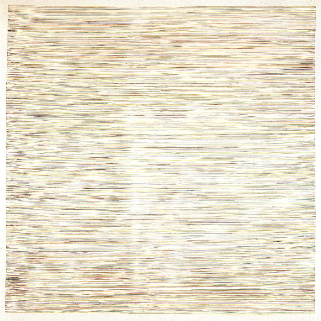 „Zeitzeichen III“, 1992, Aquarell auf Papier, 100 x 100 cm