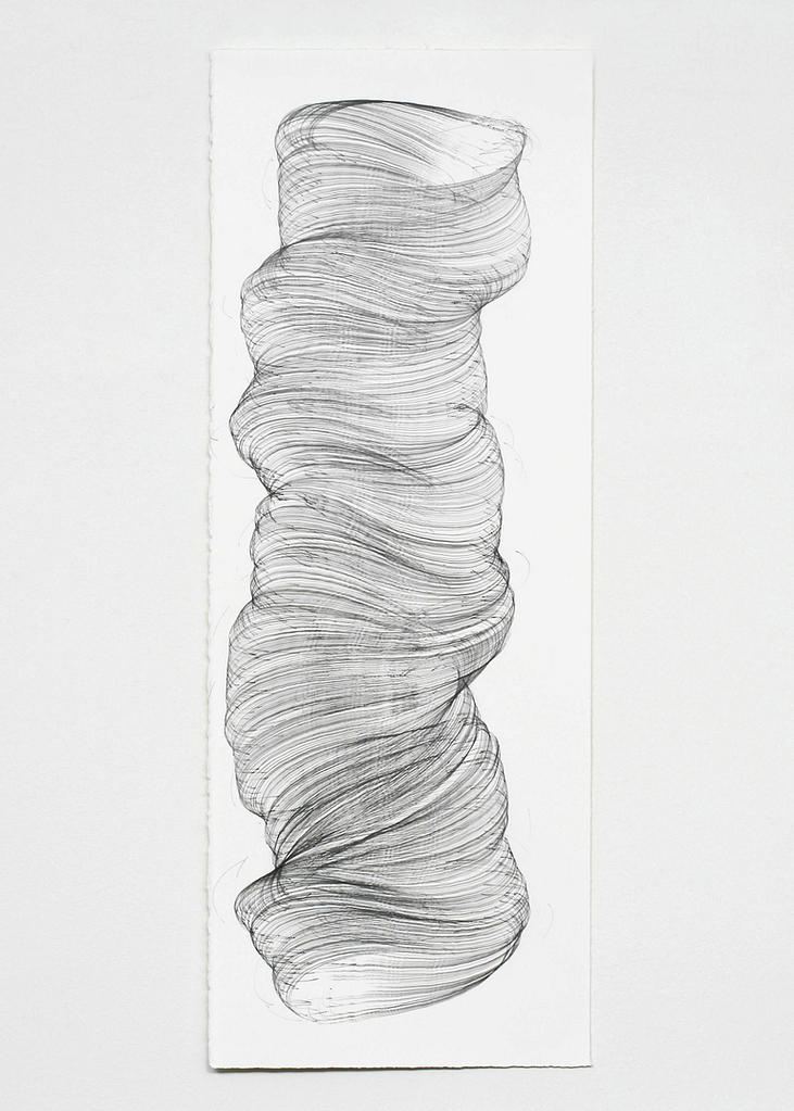 „Schwerelos“, 2006, Bleistift auf Papier, 77 x 28.5 cm, Blatt 6