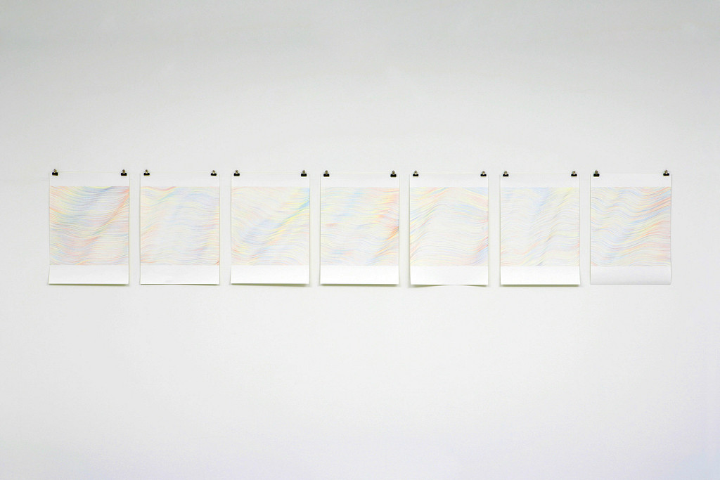„Wellenmeer“, 2007, 7-teilig, Farbstift auf Papier, 59.4 x 42 cm, Blatt 3
