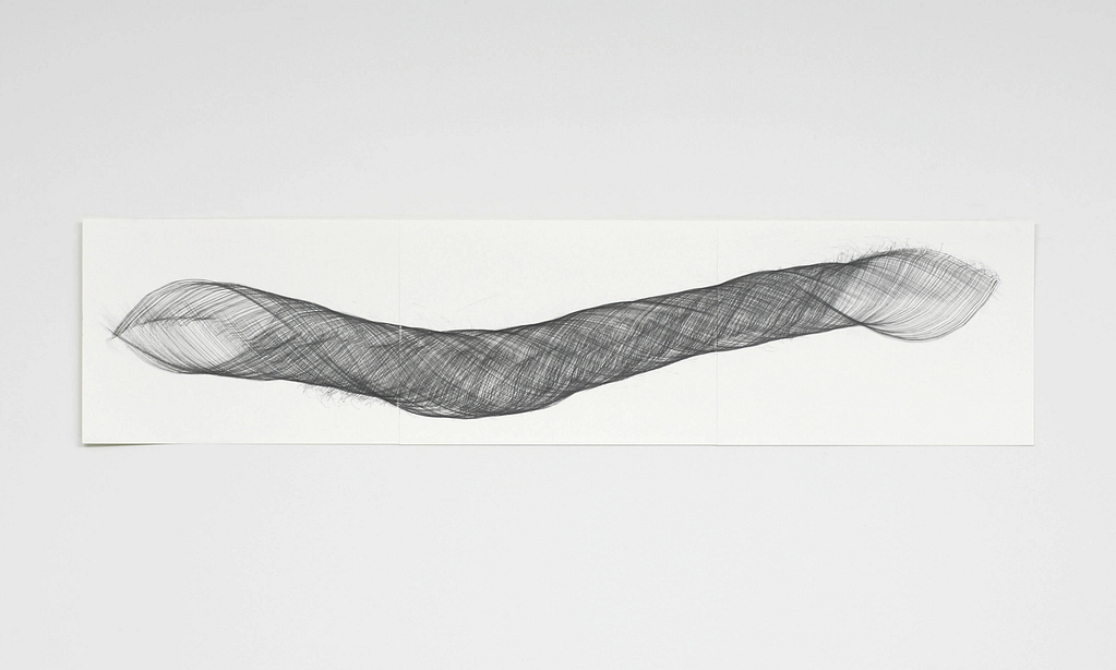 „Openend III“, 2009, Bleistift auf Papier, 42 x 178.2 cm
