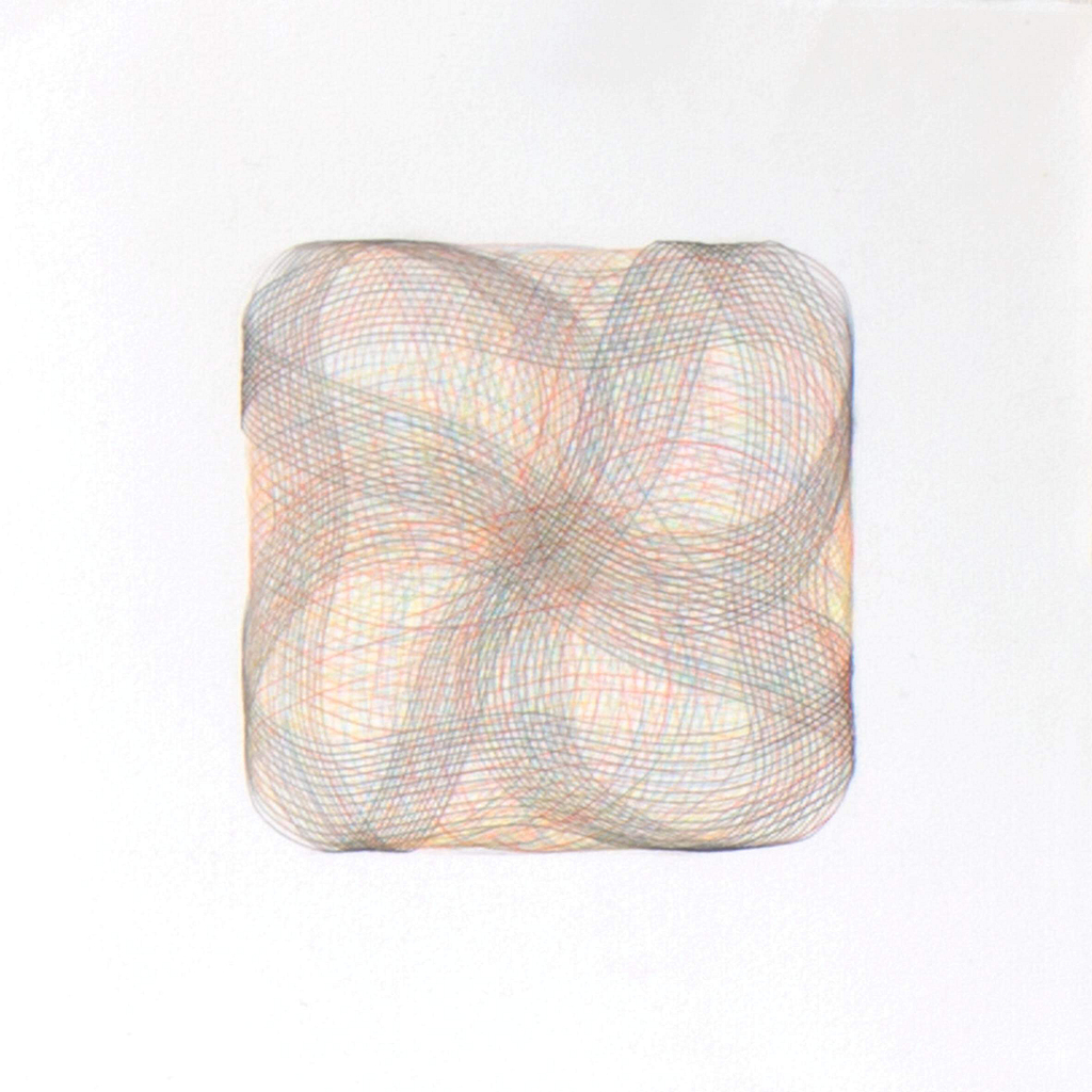 Aus der Serie «Flechtwerk», 2020, Farbstift und Bleistift auf Büttenpapier, 27 x 27 cm