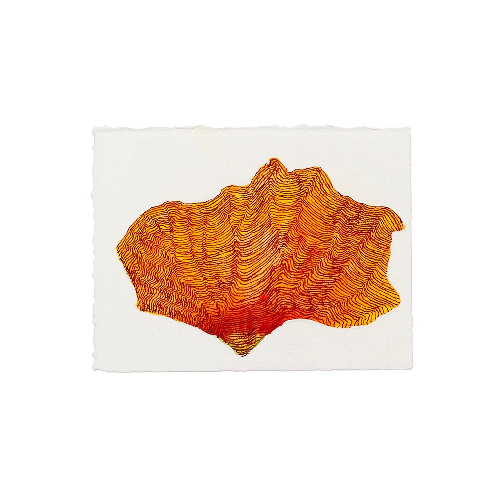 Aus der Werkgruppe „Schmetterlingslaub", 2012, Aquarell und Tusche auf Büttenpapier, 9 x 12 cm