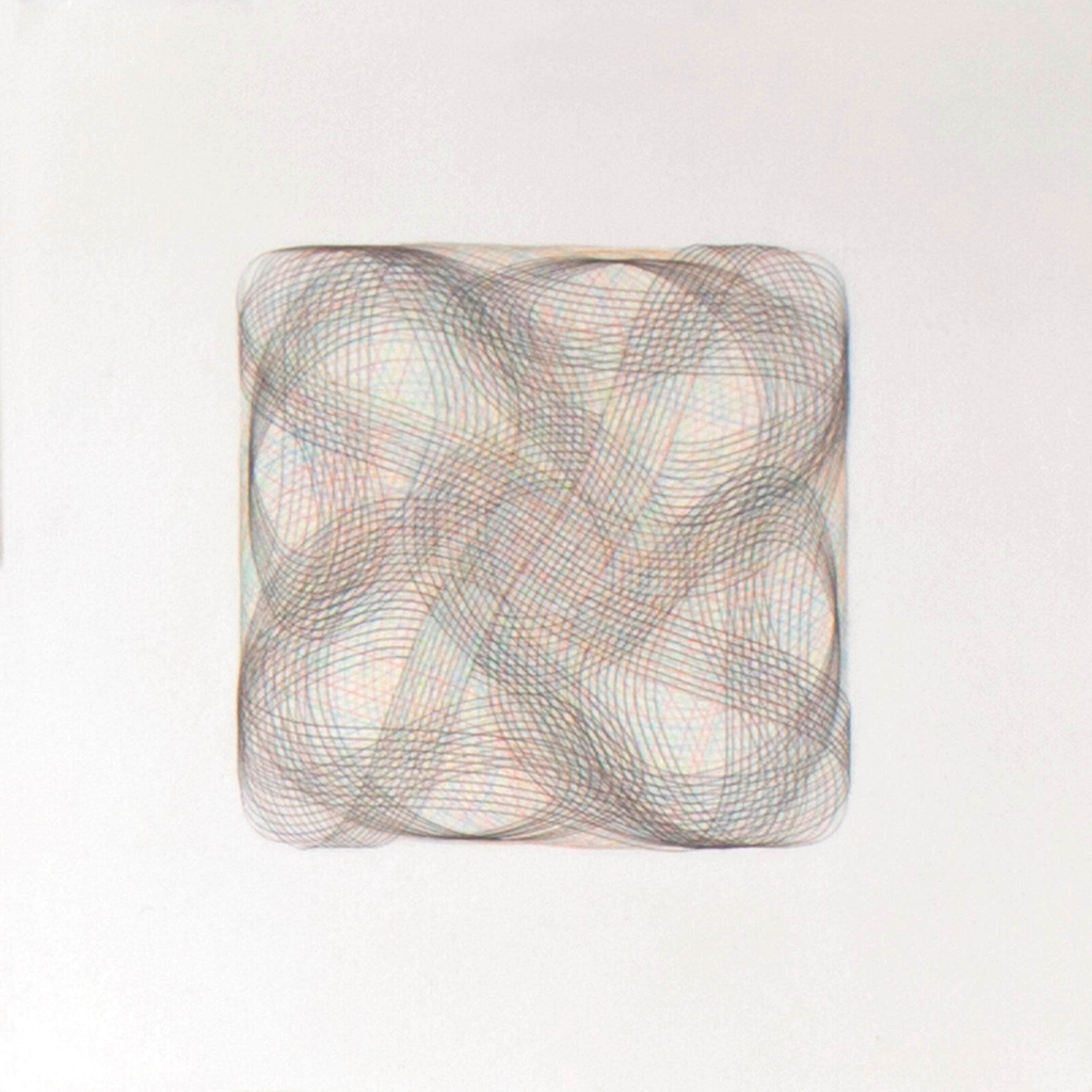 Aus der Werkgruppe «Flechtwerk», 2020, Farbstift und Bleistift auf Büttenpapier, 27 x 27 cm