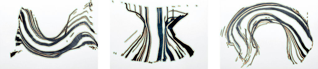 Auswahl aus der Werkgruppe „Momente“, 2020, Tusche und Filzstift auf Papier, je 21 x 29.7 cm
