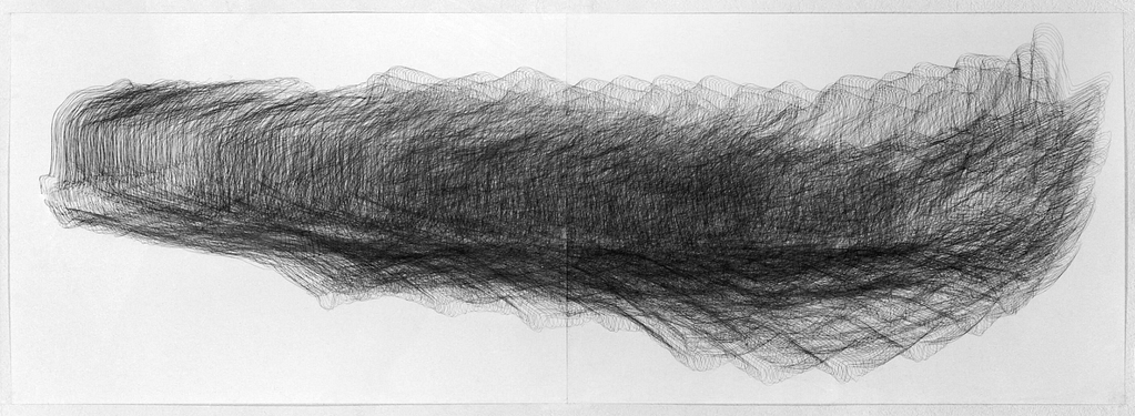 „Elchschaufel“, 1994, Bleistift auf Papier, 59.4 x 168 cm