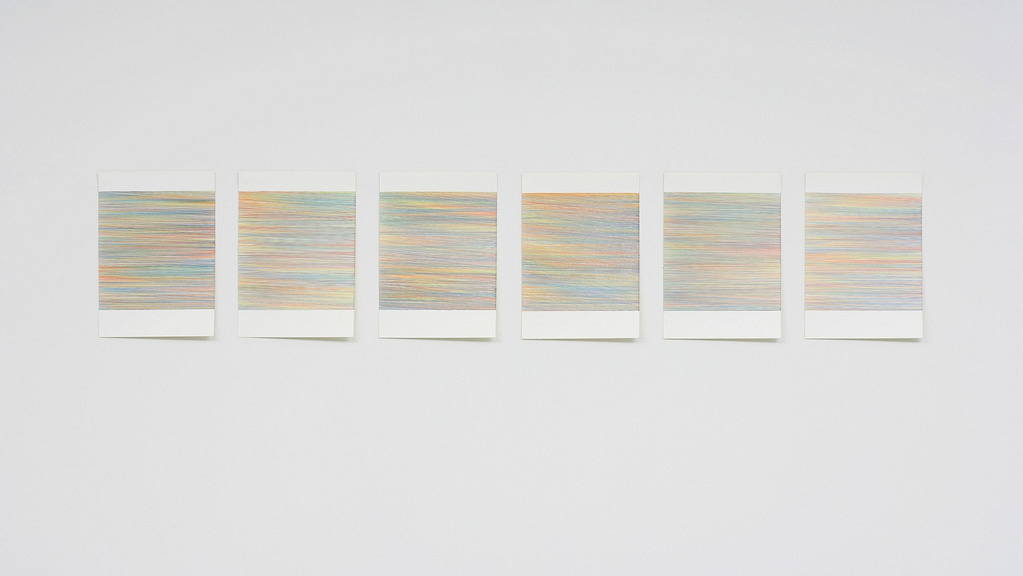 „Farbenmeer II“, 2007, Farbstift auf Papier, 7-teilig, je 59.4 x 42 cm