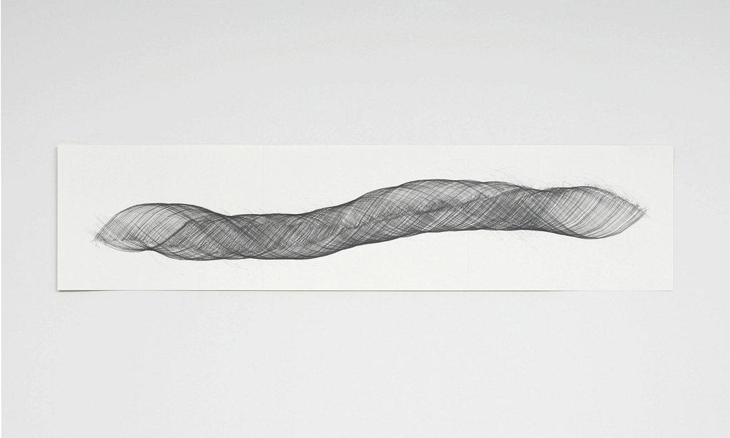„Openend I“, 2009, Bleistift auf Papier, 42 x 178.2 cm