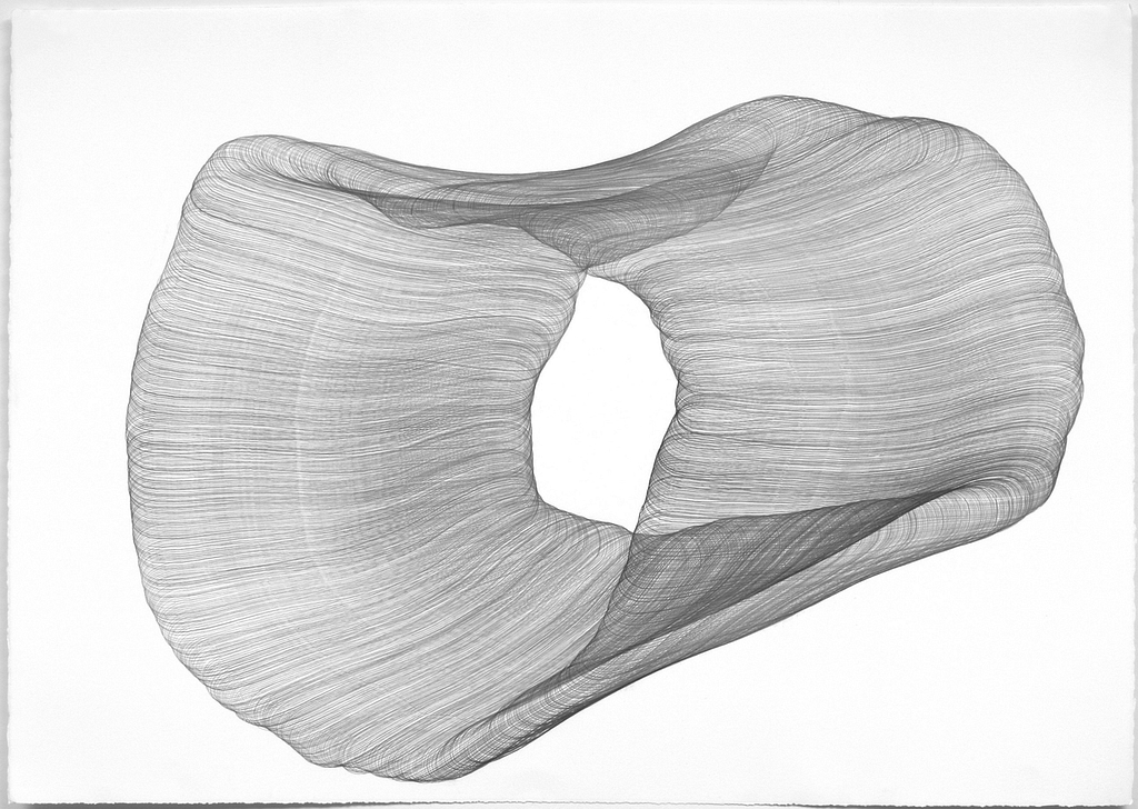 Aus der Werkgruppe „Wandelbar", 2010, Bleistift auf Büttenpapier, 75.5 x 106 cm