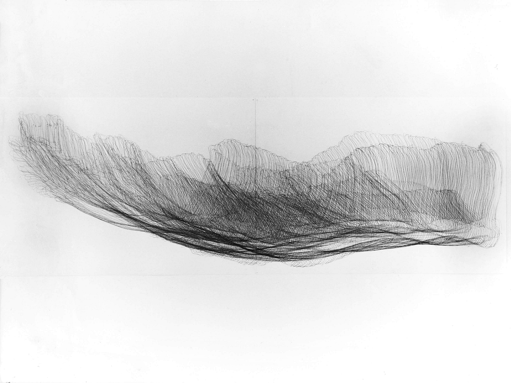 „Zwölfender IV“, 1993, Bleistift auf Papier, je 59.5 x 168 cm