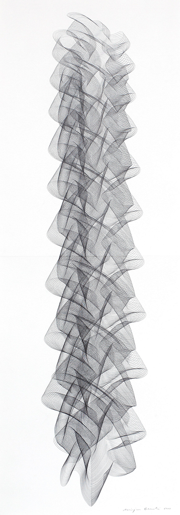 Aus der Werkgruppe „Crescendo“, 2020, Bleistift auf Papier, 168.2 x 59.4 cm