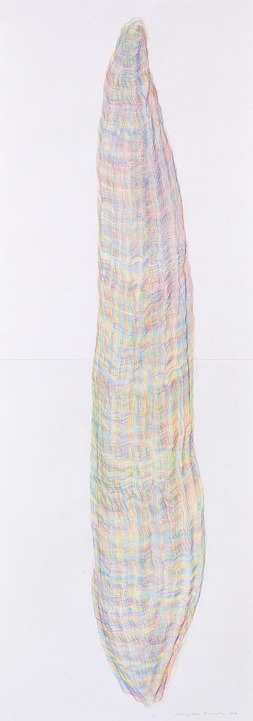 Aus der Serie „Farbkörper“, 2019, Farbstift auf Papier, 168.2 x 59.4 cm