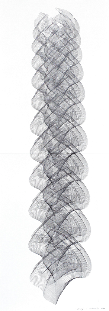 Aus der Werkgruppe „Crescendo“, 2020, Bleistift auf Papier, 168.2 x 59.4 cm