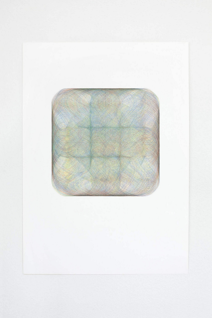 Aus der Serie „Überkreuz“ 2022, Farbstift auf Papier, 70 x 50 cm