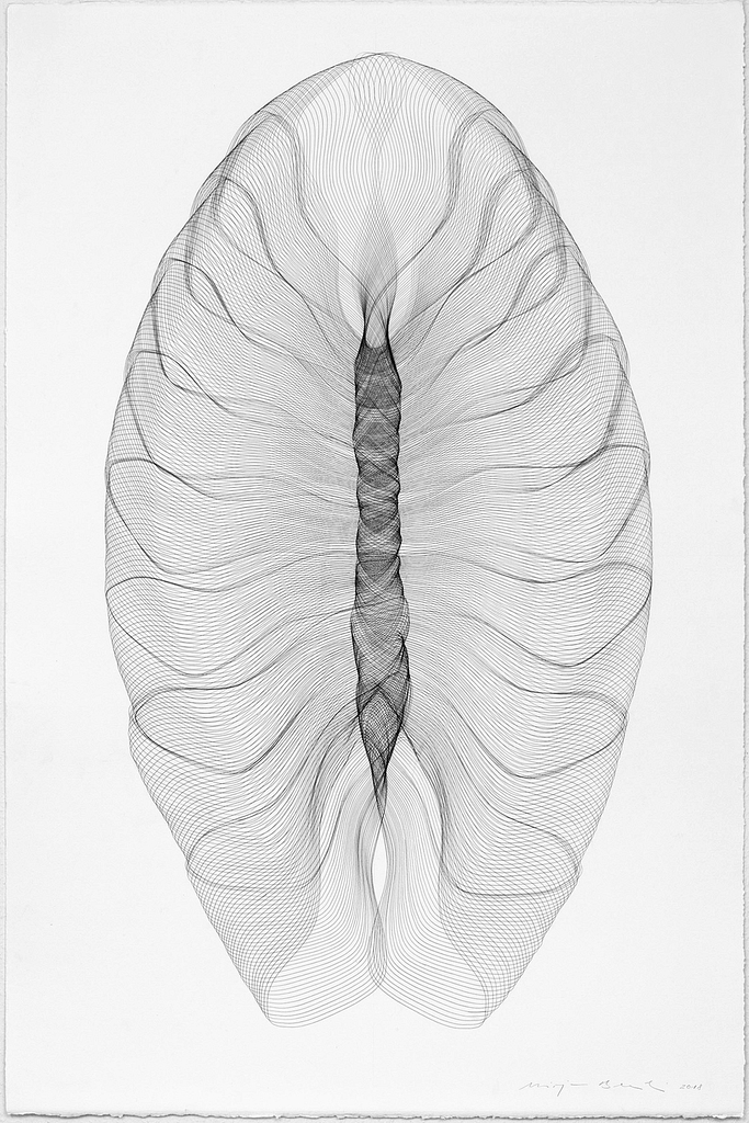 Aus der Werkgruppe „Pantoffeltierengel", 2018, Bleistift auf Büttenpapier, 120 x 81 cm