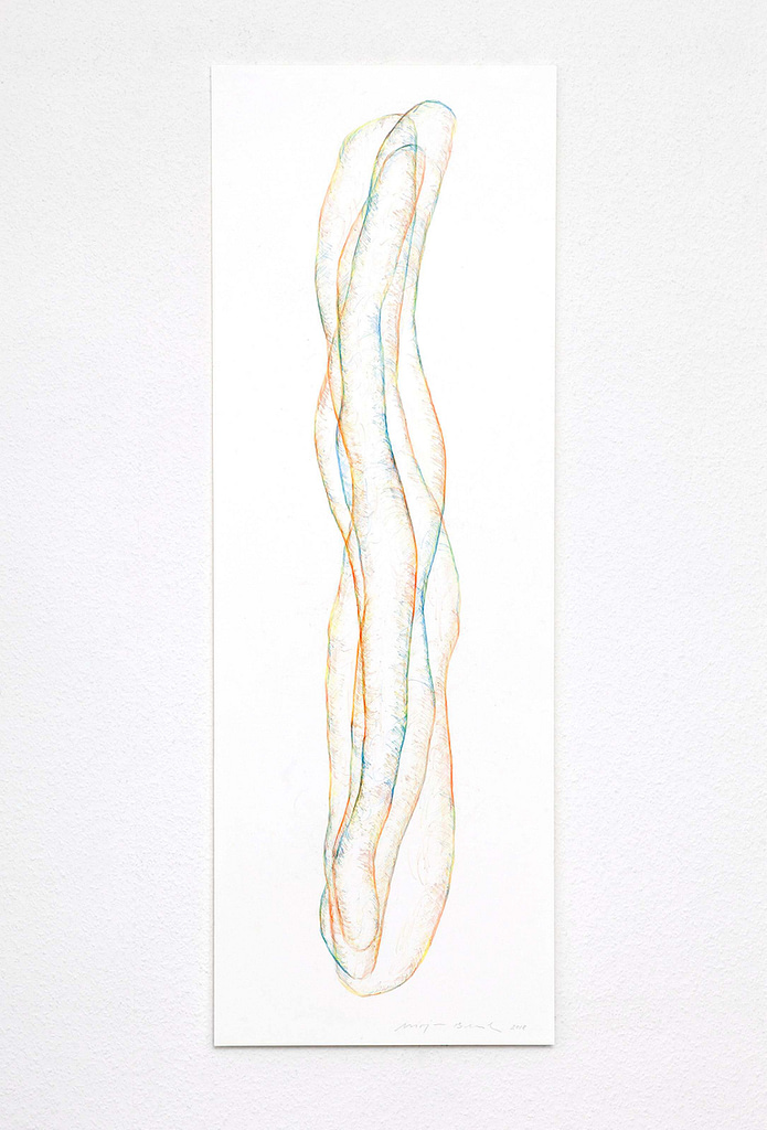„Transparent", 2018, 5-teilig, Farbstift auf Papier, 100 x 35 cm, Blatt 5