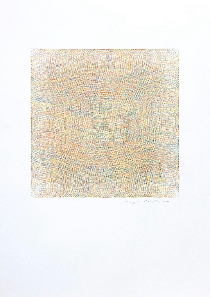 Aus der Serie „Annäherung", 2018, Farbstift auf Papier, 84 x 59.4 cm
