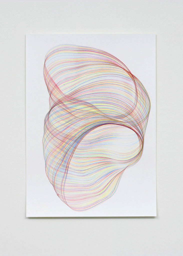 „Verschlaufen“, 2008, Farbstift auf Papier, 59.4 x 42 cm, Blatt 3