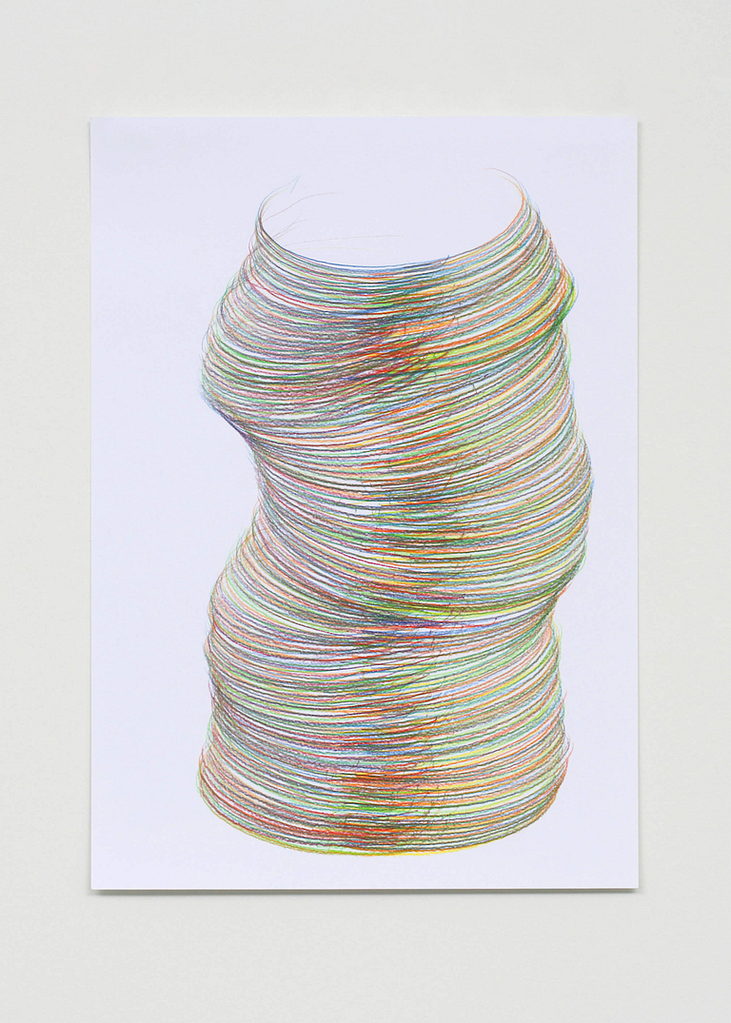 „Vielleicht II“, 2007, Farbstift auf Papier, 7-teilig, 42 x 29.7 cm, Blatt 7