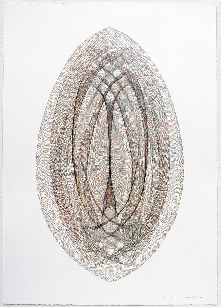 Aus der Serie „Portale“, 2020, Farbstift und Bleistift auf Büttenpapier, 105 x 75 cm