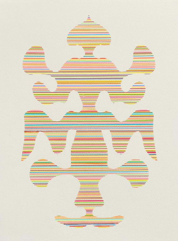 Aus der Werkgruppe „Wechselspiel I“, 2022, Marker auf Büttenpapier, je 40 x 30 cm