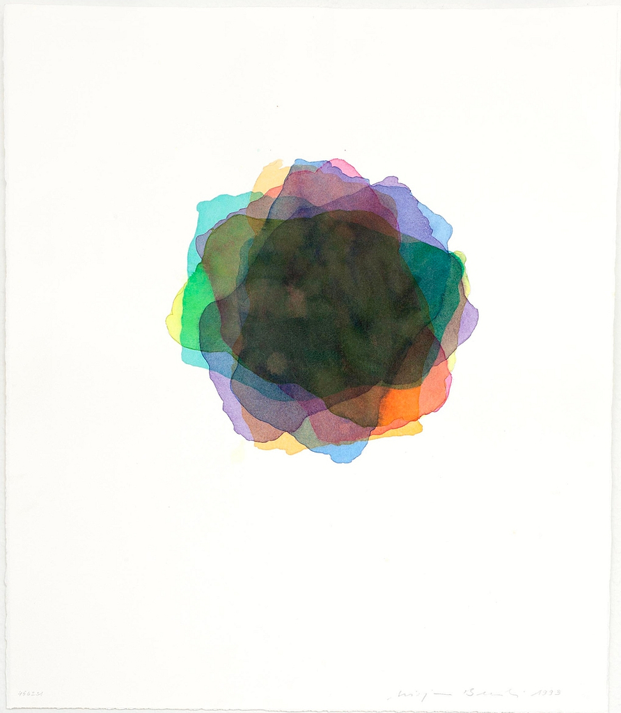 Aus der Serie „Leuchtende Steine“, 1993, Aquarell auf Büttenpapier, 49 x 42 cm