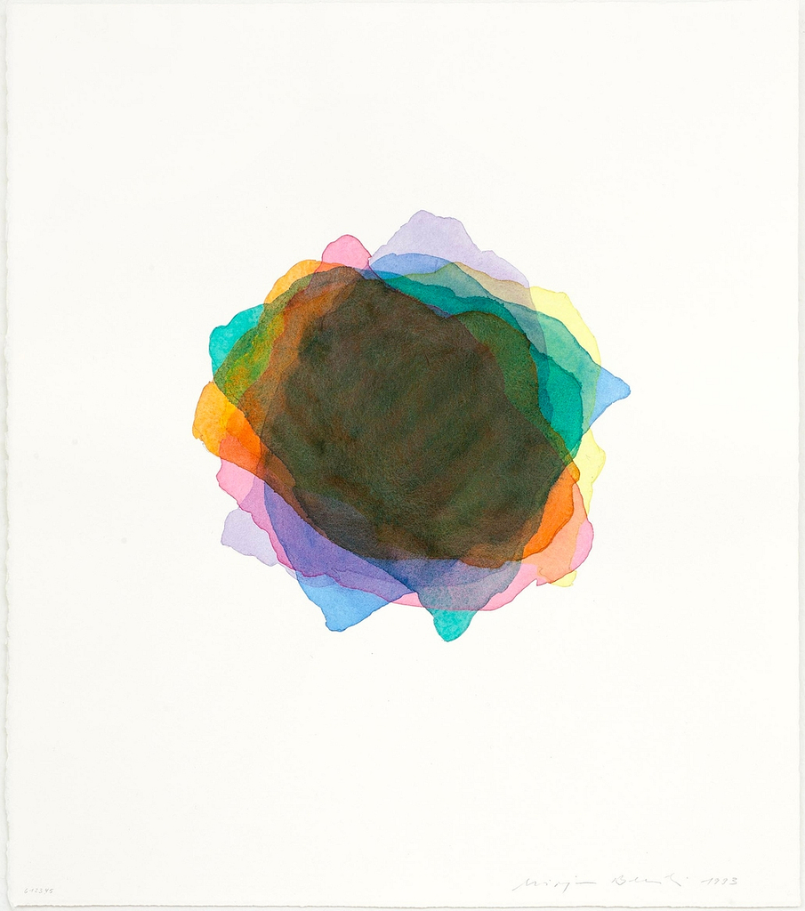 Aus der Serie „Leuchtende Steine“, 1993, Aquarell auf Büttenpapier, 49 x 42 cm
